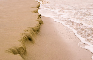 Sea coast during a storm