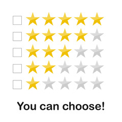 Collection gold star rating illustration vector