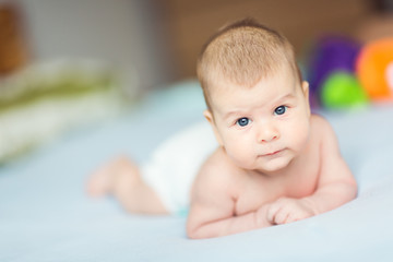 A portrait of a cute newborn baby