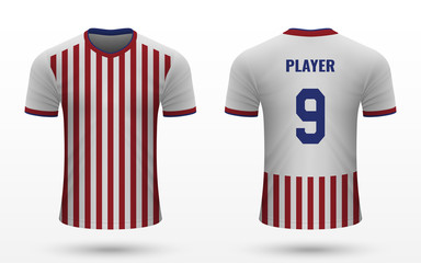 Realistic soccer shirt jersey