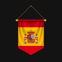 Obraz premium 3d realistic pennant with flag