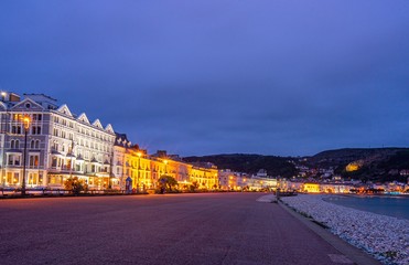 night view of the city, llandudno, Wales, UK 
