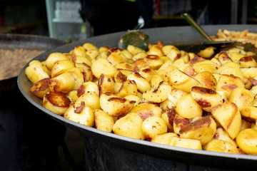 Street food. Roast potatoes