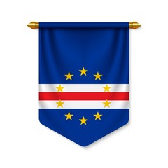 3d realistic pennant with flag