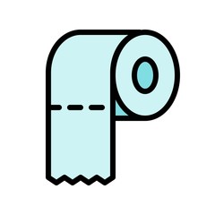 Tissue paper roll vector, Hygiene filled icon editable stroke