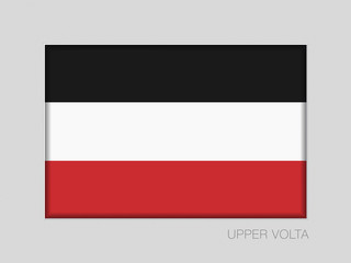Historical Flag of Upper Volta. National Ensign Aspect Ratio 2 to 3 on Gray Cardboard