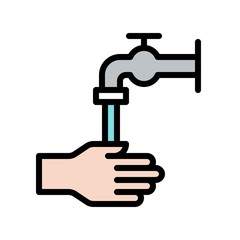 Hand washing vector, Hygiene filled icon editable stroke