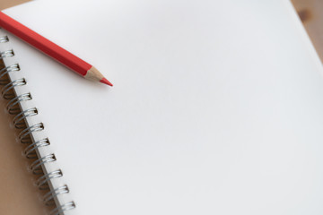 Colorful pencil on notebook, learning concept. blogger.