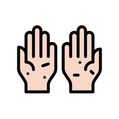 Dirty hand vector, Hygiene filled icon editable stroke