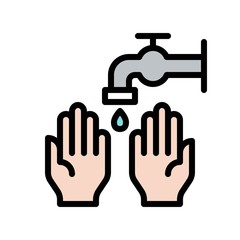 Hand washing vector, Hygiene filled icon editable stroke