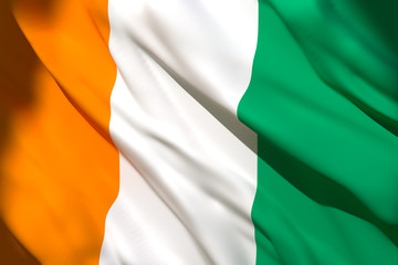 3d rendering of Ivory Coast flag