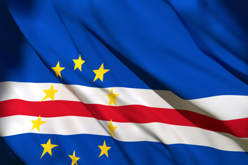 3d rendering of Republic of Cape Verde flag