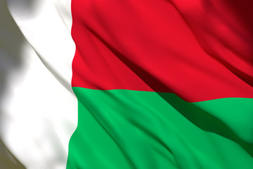 3d rendering of Madagascar flag