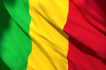 Obraz premium 3d rendering of Mali flag