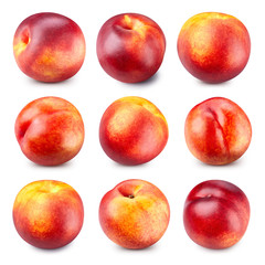 Fresh peach fruits isolated Clipping Path
