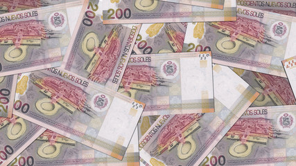 Fototapeta na wymiar Peru PEN banknote as background wallpaper using 200 Sol Doscientos Nuevos Soles - Image