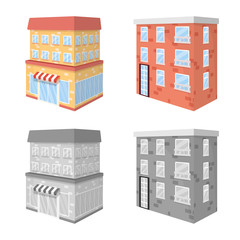 Vector design of construction and building sign. Collection of construction and estate stock vector illustration.