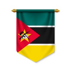 3d realistic pennant with flag