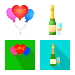 Vector design of party and birthday logo. Collection of party and celebration stock vector illustration.