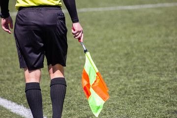 linesman  football soccer assistant referee flag