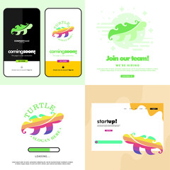 Turtle Logo Template, Colorful. can use for landing page, template,   ui, web, mobile app, poster, banner, flyer, stickers. EPS 10