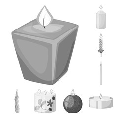 Vector design of paraffin and fire  sign. Collection of paraffin and decoration    vector icon for stock.
