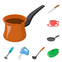 Isolated object of kitchen and cook icon. Set of kitchen and appliance stock symbol for web.