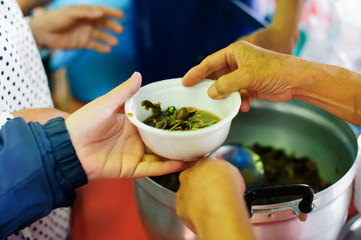 the concept of food shortage in the world : the economic downturn causes food shortages : Donate Food with Love and Hope to the Poor: The concept of food is essential to life