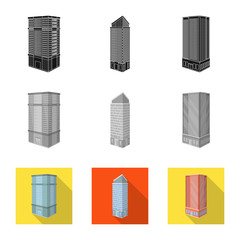 Isolated object of construction and building logo. Collection of construction and estate stock symbol for web.