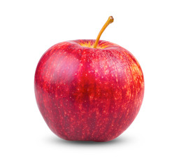 Fresh red apple isolated on white background. full depth of field