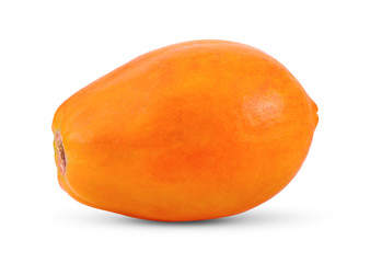 Obraz na płótnie Canvas ripe papaya fruit with seeds isolated on white background. full depth of field