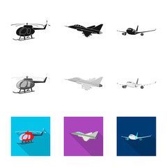 Isolated object of plane and transport symbol. Set of plane and sky stock symbol for web.