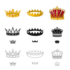 Vector illustration of medieval and nobility sign. Collection of medieval and monarchy stock vector illustration.