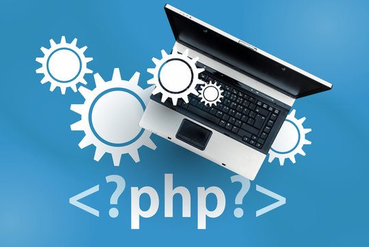 PHP programming language. laptop on php tag