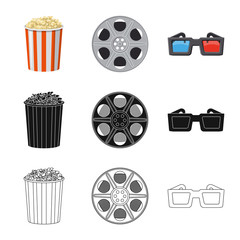 Vector design of television and filming icon. Collection of television and viewing vector icon for stock.
