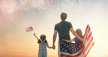 Patriotic holiday. Happy family