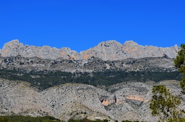 mediterranean mountains with the blue sky