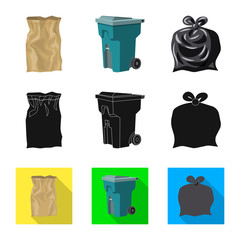 Isolated object of dump  and sort icon. Collection of dump  and junk stock vector illustration.