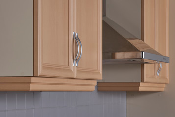 Close up of kitchen cabinet,modern kitchen cabinet details