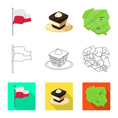 Isolated object of traditional and tour logo. Set of traditional and landmarks vector icon for stock.