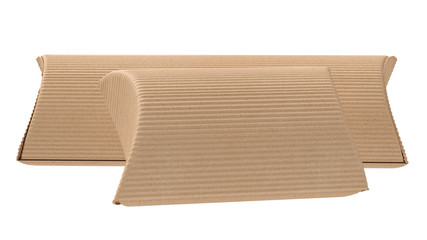 Packaging food box cardboard brown on white isolated background. 3D rendering