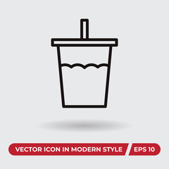 Drink vector icon in modern style for web site and mobile app