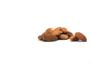 almonds isolated on white background