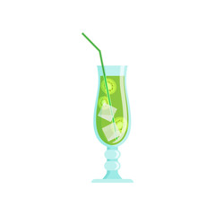 Glass of fresh tasty juice from tropical kiwi fruit