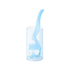 Vector water splash pour in glass set