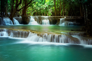 Beautiful waterfall at Huay Mae Kamin Kanjanaburi Thailand.