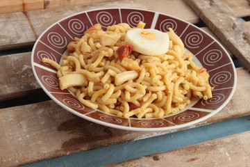 Fideua dish Spanish typical food composed of pasta, fish and seafood