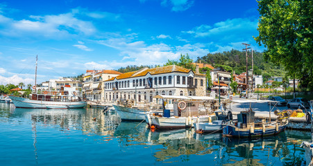 Old harbour on Limenas, capital and main port of Thassos island, Greece