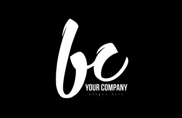 joined bc b c alphabet letter logo icon design black and white