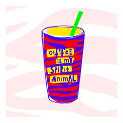 Quote love coffee typography spirit animal cup